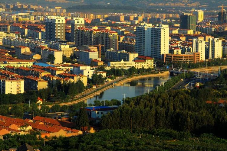 山东海阳市的市区景色