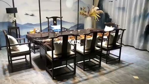 黑檀茶桌_茶桌_黑檀_大板茶桌_家居家装_家具