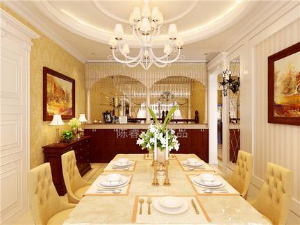 简欧风格三居室餐厅吊顶装修效果图