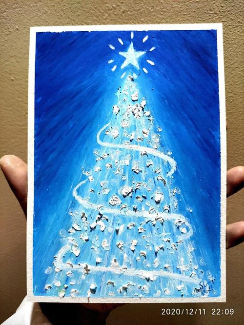 又来画圣诞树了,看见好看的都想临摹呀!