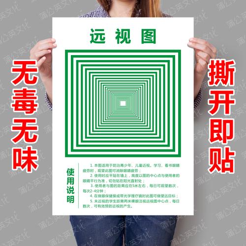 远视图缓解眼疲劳视力保健跳远图眼保健图消除眼睛疲劳墙贴纸挂图