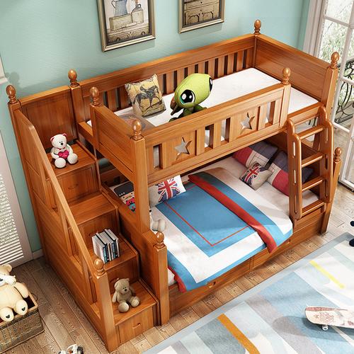 实木上下床子母床高低床上下铺床多功能双层床上下床大人简约现代