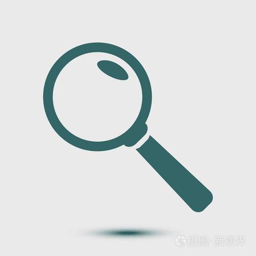 百叶窗的图标. 搜索按钮. 放大镜. 平面设计风格.