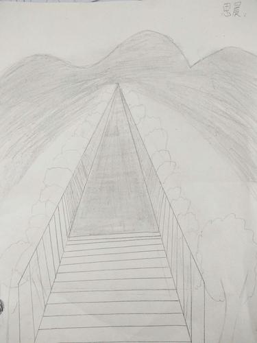 张三寨官桥营中心小学 近大远小的透视