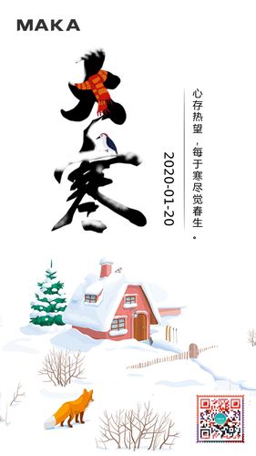 二十四节气大寒宣传海报