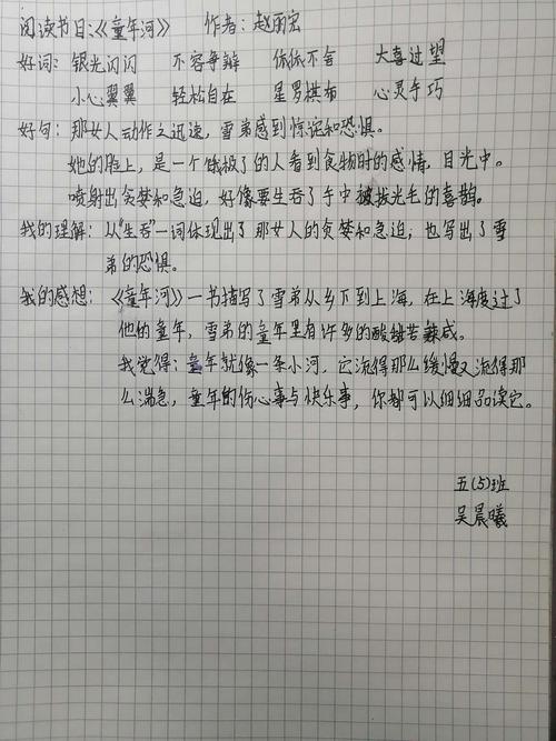 这是我读《童年河》这本书时摘抄的好词好句和读后感.