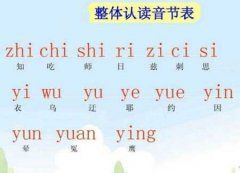 整体认读音节有哪些 16个整体认读音节字母表