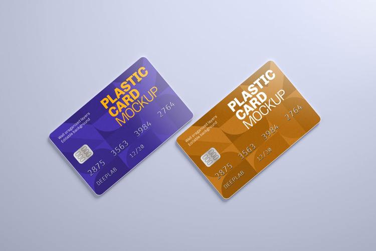 塑料卡ic卡信用卡银行卡模型样机(psd)