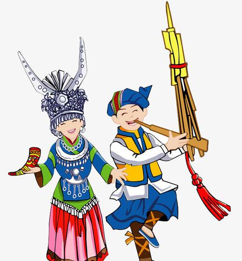 苗族跳舞的女孩简笔画