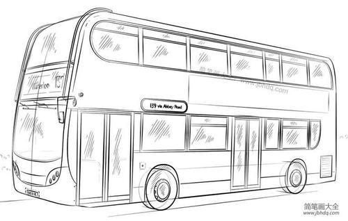 双层巴士车头简笔画