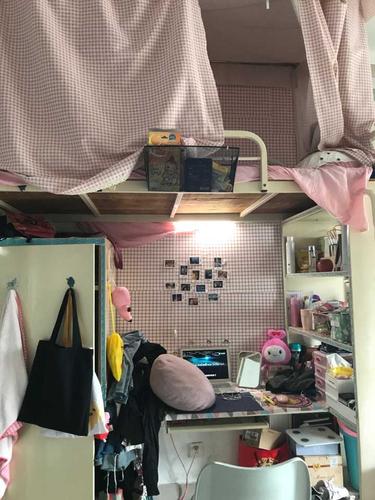 大学女生宿舍上床下桌,求个人区域装饰改造方案,具体见描述?