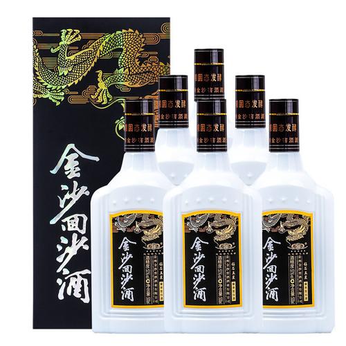 金沙回沙酒钻石五星53度酱香型白酒500ml6瓶整箱装