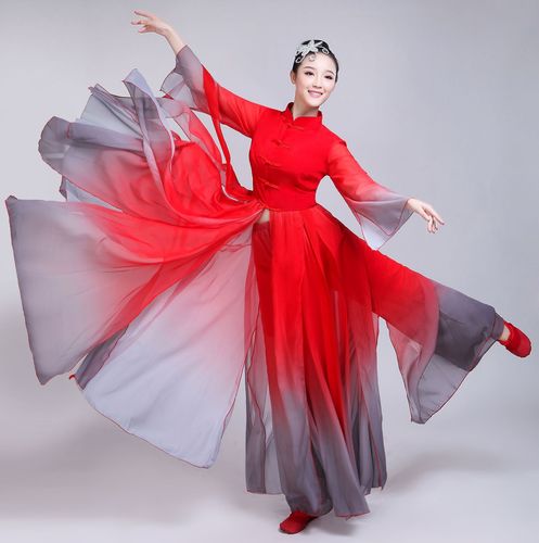 古典舞演出服女装飘逸中国风新款舞蹈服成人现代民族舞台装表演服