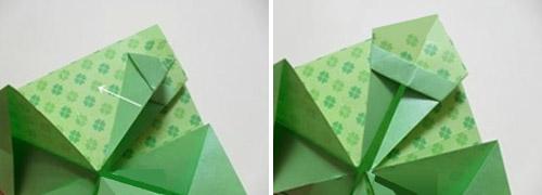 折纸大全图解:纸艺太阳花相框手工折纸图解教程