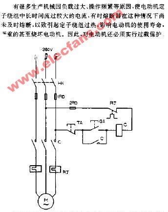 具有过载保护的电动机正转控制电路图