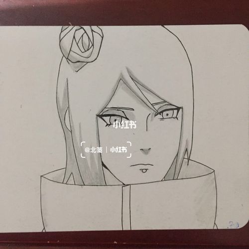 火影忍者手绘 小南过程图_火影_手绘_火影忍者_文化