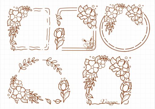 原创小清新手帐 手抄报边框素材@小野手绘_素材_手帐