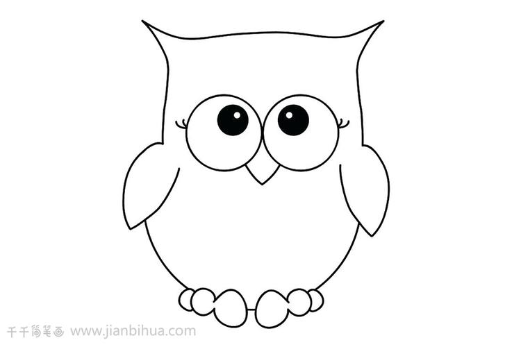 如何画猫头鹰简笔画图片动物涂色画简笔画