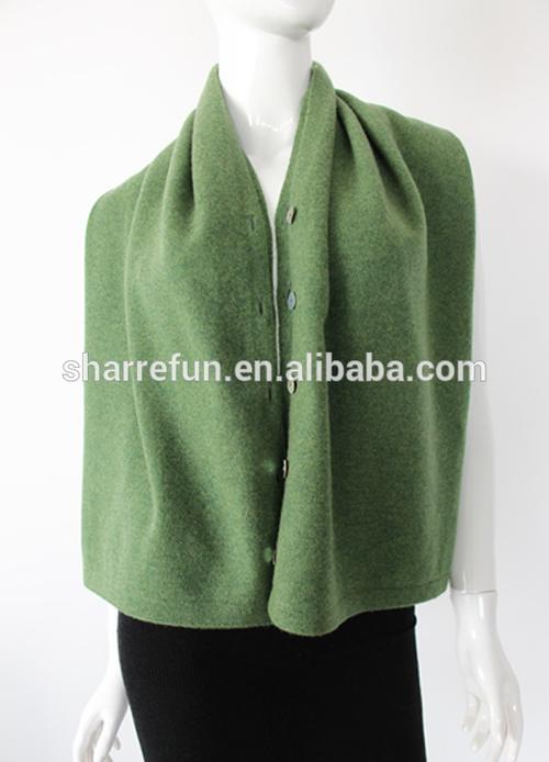 wholesale high quality fashion women"s cashmere button poncho
