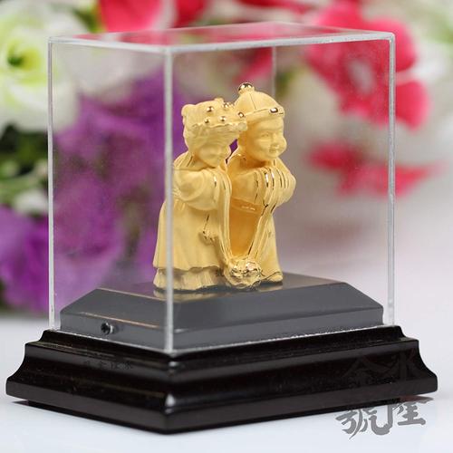 绒沙金摆件摆件 新婚之喜 高档婚庆礼物 创意工艺 送朋友结婚礼品