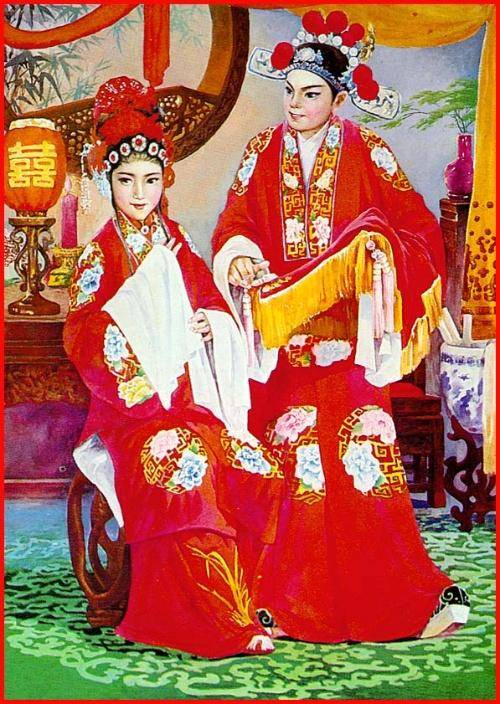 才子佳人们百年好合的古典年画,张张喜庆,幅幅吉祥