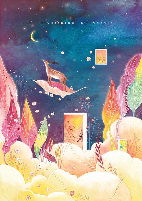 月圆|插画|商业插画|卜若梨 - 原创作品 - 站酷