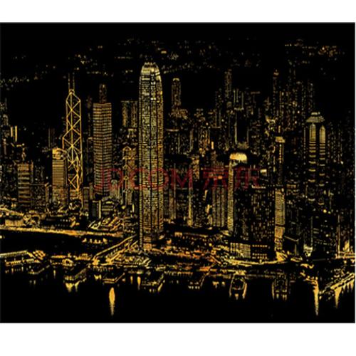 刮画城市夜景_刮画纸夜景_上海城市夜景刮画