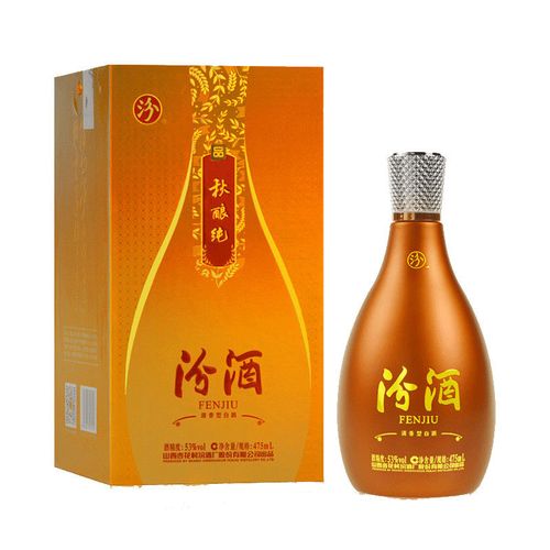 杏花村53度清香型白酒,杏花村纪念酒 单瓶装 汾酒53度 秋酿 山西杏花村清香型国产高度白酒