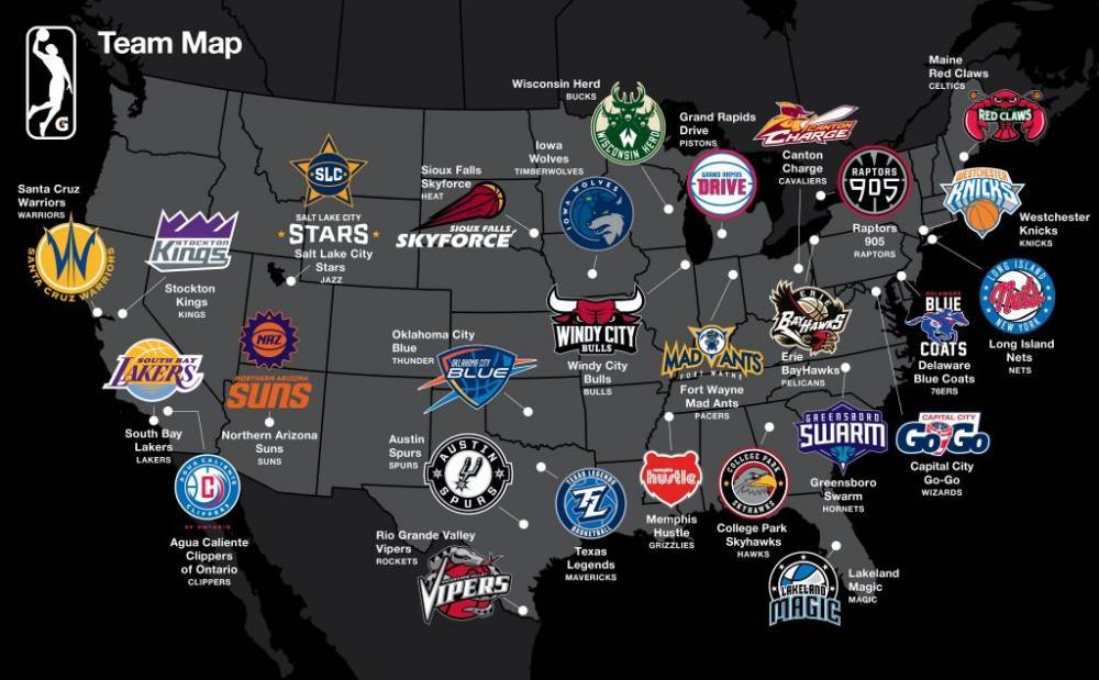 联盟的参赛队伍扩展到了14支,2010年之后,发展联盟球队依托nba球队,以