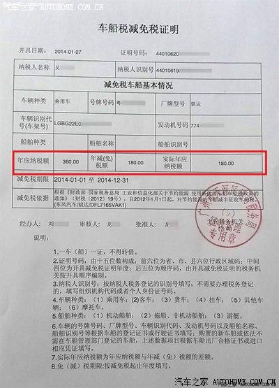 6排量小汽车车船税是多少呀?