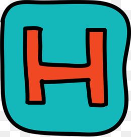 "可爱卡通字母h"