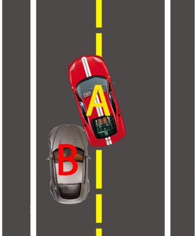 正在超车,前方同方向的车辆突然也越黄虚线超车,发生擦碰是谁的责任