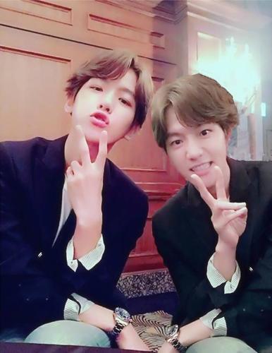 exo 边伯贤 160824步步惊心发布会后台合照p图