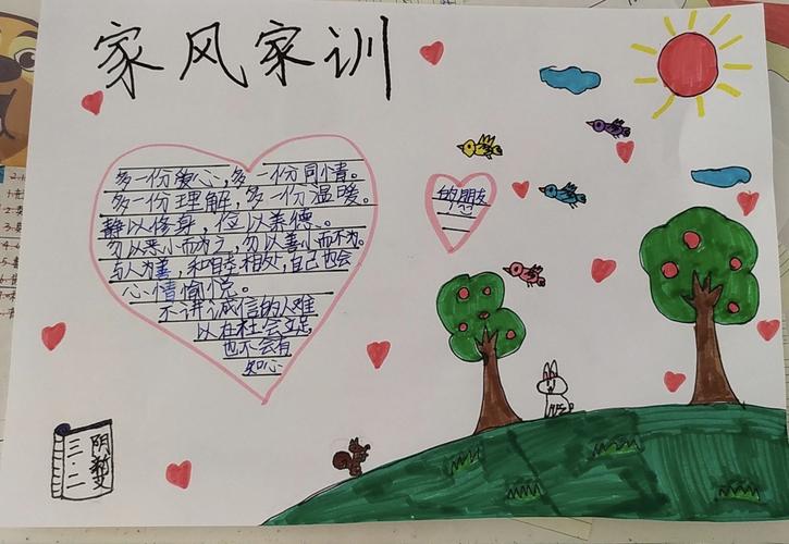 九小三二班【传承·家风家训】孩子们手抄报留影