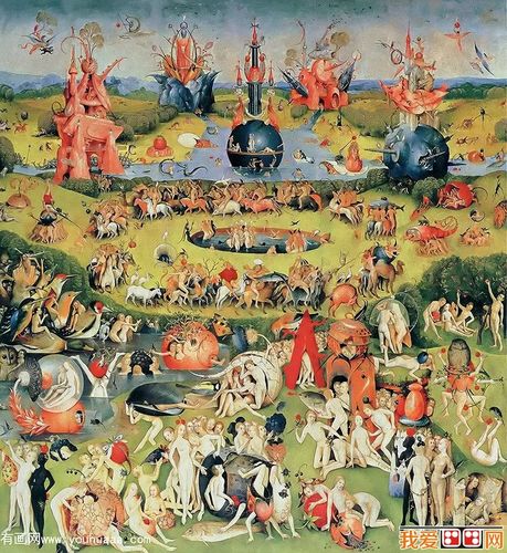 希罗尼穆斯·波希著名油画:人间乐园(中间幅)
