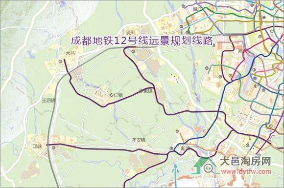 大邑地铁12号线线路走向及主要站点