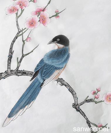 简单花鸟工笔画图片,简单花鸟工笔画作品