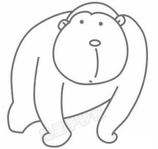 大猩猩简笔画怎么画-儿童简笔画大全