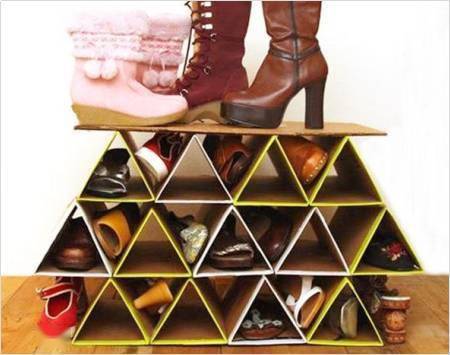 教你几个简单的自制鞋架纸板