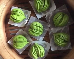 菠菜汁心形馒头花卷