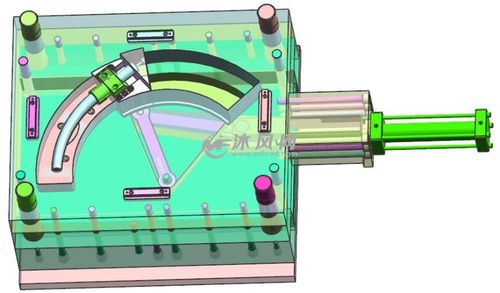 弯管圆弧抽芯注塑模具图设计