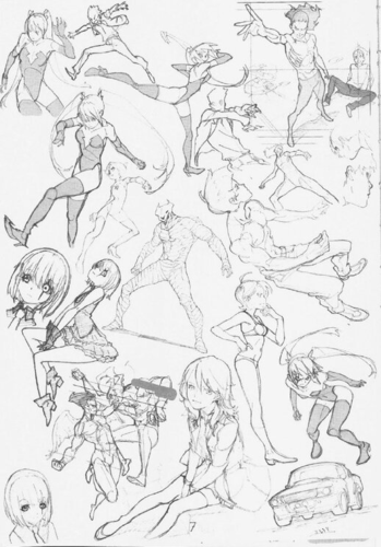 线稿多款线稿人体动态手部画法透视参考全都有