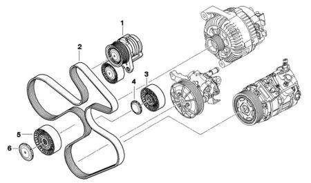 宝马x6n54b30a皮带怎么绕图