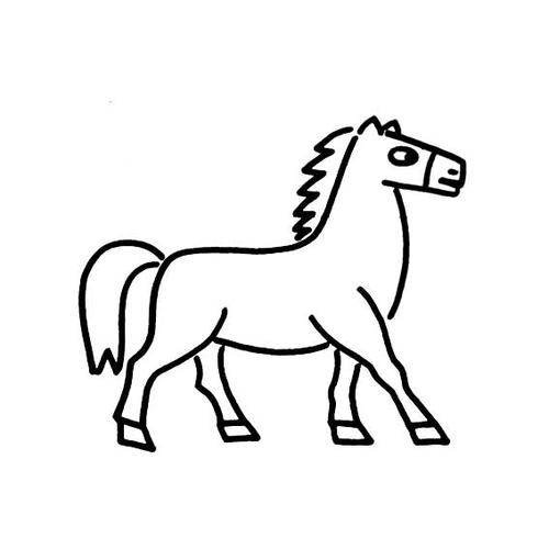 可爱动物马儿儿童画图片_马儿儿童绘画图集 小马简笔画