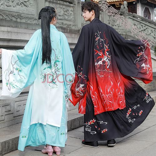 原创汉服男仙气古风学生古装衣服霸气全套红色公子夏季九尾狐 【套装2