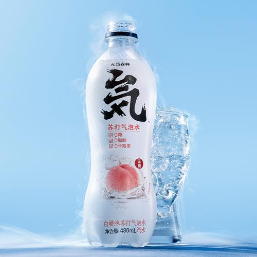 元気森林白桃味苏打气泡水480ml瓶元气森林360汽水经典混装