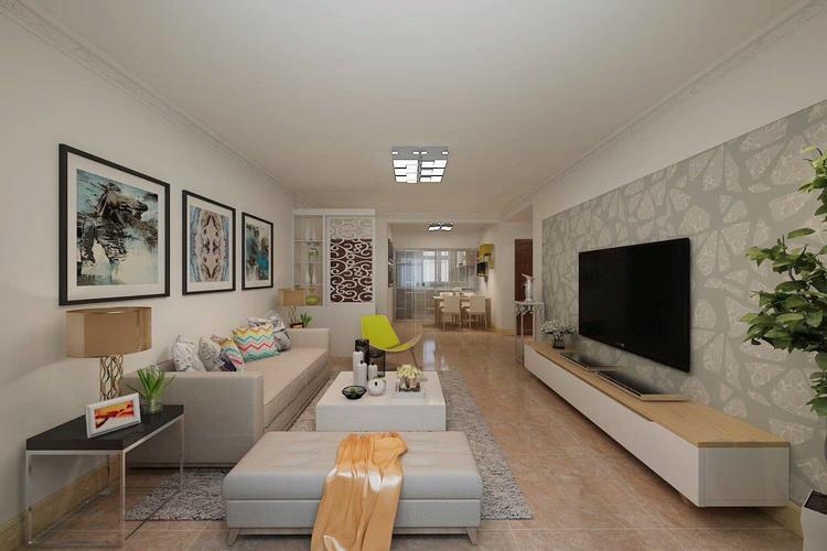 100㎡简约风格客厅装修效果图