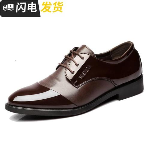 皮鞋男秋冬季加绒加厚青年正装商务内增高休闲男鞋韩版男士时尚潮启如