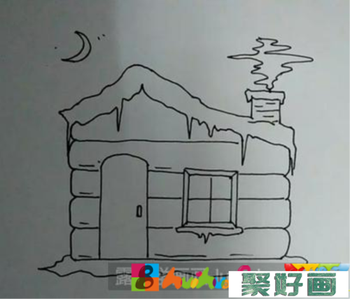 儿童画教程教你画雪屋