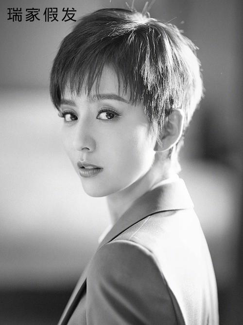 正品瑞家假发女短发蓬松自然真人发丝真发网红圆脸假发套帅气中性